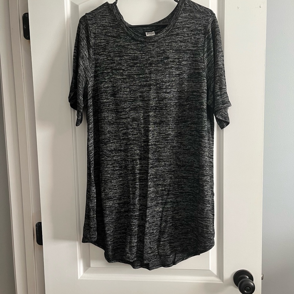 Longline Black Heathered Women's Tee